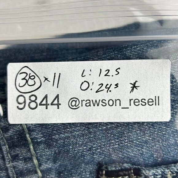 Phat Farm 90s Baggy Jean Shorts - 38 Stitched Flap Pocket Streetwear Blue Skater - Picture 8 of 8